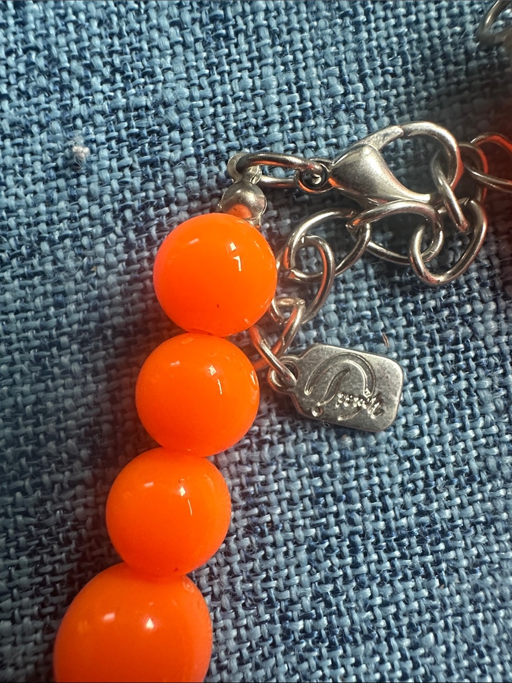Bold Orange Beaded Necklace and Earring Set for Women - Picture 3 of 3